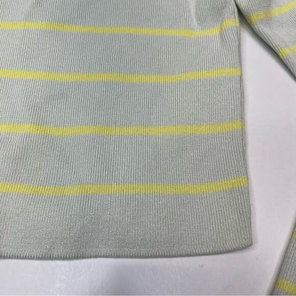 Zara striped cropped sweater light green & yellow - large - Picture 4 of 10